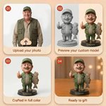 Photo personnalisée à 3D Statue de pêcheur Ornement avec texte Décoration de bureau Anniversaire Fête des pères Cadeau pour papa pêcheur
