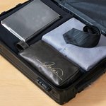 Sac de maquillage en cuir PU imperméable et personnalisé avec nom Home Business Trip Father's Day Gift for Man Boyfriend Father