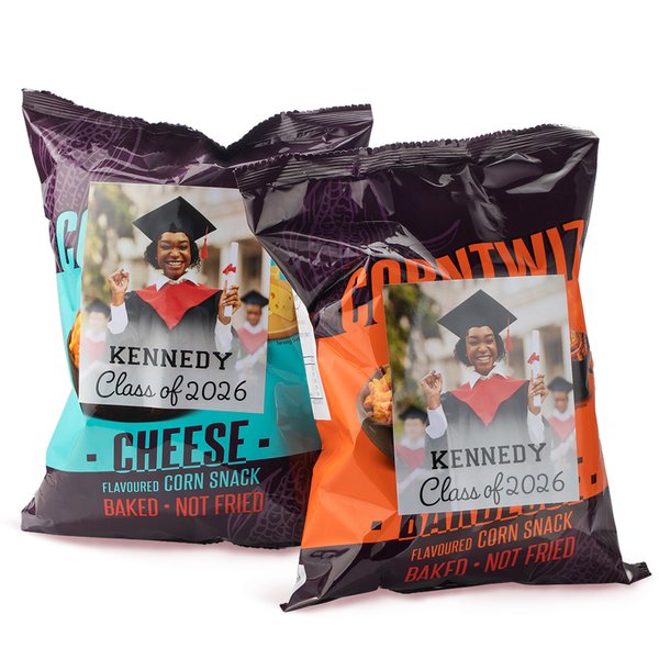 Personalizado 24 Pcs Foto Graduación Chip Bolsa Pegatinas Snack Bolsa Etiqueta con el Nombre de la Clase de 2026 Escuela Secundaria Universidad Grad Party Favor