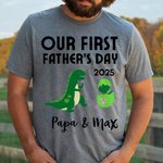 Gepersonaliseerd Our First Father's Day Together 100% katoenen T-shirt of babyromper met naam Vaderdagcadeau voor baby en nieuwe vader