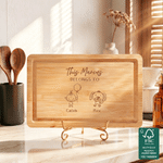 Personalized Simple Line Drawing Name FSC Bamboo Charcuterie Cutting Board with Title and Juice Groove Housewarming Father's Gift for Family Father