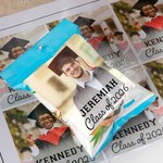 Personalizzato 24 pezzi foto laurea Chip borsa adesivi snack sacchetto etichetta con il nome per la classe del 2026 liceo College Grad Party Favor