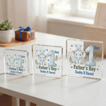 Personalized Cartoon Animal Acrylic Plaque with Name Home Decor  Father's Day Birthday Gift for New Dads