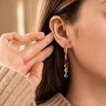 Personalized Multi-Teardrop Birthstones Earrings Dainty Jewellery Mother's Day Birthday Gift for Mom Grandmother