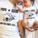 Gepersonaliseerd Our First Father's Day Together 100% katoenen T-shirt of babyromper met naam Vaderdagcadeau voor baby en nieuwe vader