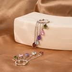 Personalized Multi-Teardrop Birthstones Earrings Dainty Jewellery Mother's Day Birthday Gift for Mom Grandmother