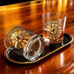 Personalised Best Dad Ever Fist Bump Design 10 oz Rock Whiskey Glass with 1-12 Names Father's Day Birthday Anniversary Gift for Dad Grandpa