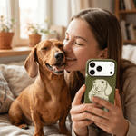 Personlig kjæledyrfoto portrett håndtegnet Doodle-telefonveske for iPhone Samsung med navn Daglig bruk Bursdagsgave til kjæledyrelskere