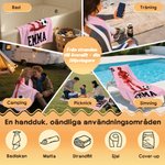 Personligt badlakan fotboll med namn och nummer snabbtorkande strandhandduk för fotbollsskola match och sommarsemester
