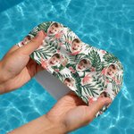 Personalized Hawaii Style Flower Leaf Face Photo Comfortable Swim Cap Swimming Accessory Birthday Pool Party Gift for Family