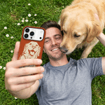 Personlig kjæledyrfoto portrett håndtegnet Doodle-telefonveske for iPhone Samsung med navn Daglig bruk Bursdagsgave til kjæledyrelskere