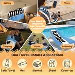 Personalized National Flag Color Stripe Oversized Quick Dry Beach Towel with Name and Drawstring Bag Outdoor Activities Birthday Gift for Family