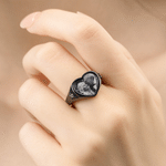 Personalised Birthstones Heat-Activated Hidden Photo Sterling Silver Ring with Text Memorable Jewellery Birthday Anniversary Gift for Mother Women