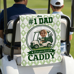 Henkilökohtainen Golf Cart Photo Waffle Quick Dry Golf pyyhe otsikko Päivittäinen käyttö Isänpäivä Syntymäpäivälahja isälle Golf Pelaajat