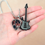 Henkilökohtainen lämpö-aktivoida piilotettu valokuva Guitar Pick kaulakoru sähkökitara riipus konsertti syntymäpäivälahja kitaristi musiikin rakastaja