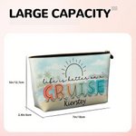 Personalised Life Is Better On A Cruise Makeup Bag with Name Portable Travel Storage Vacation Birthday Gift for Woman Cruise Lover