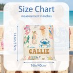 Personalized Cartoon Ocean Animals Quick Dry Oversized Microfiber Beach Towel with Name and Drawstring Bag Beach Party Birthday Gift for Kid Adult