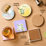 Personalisierte Aquarell Cocktail stark saugfähige Untersetzer mit Text und Name täglichen Gebrauch Urlaub Geburtstag Geschenk für Frau Mann Cocktail-Liebhaber