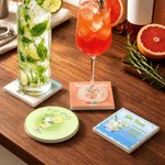 Personalisierte Aquarell Cocktail stark saugfähige Untersetzer mit Text und Name täglichen Gebrauch Urlaub Geburtstag Geschenk für Frau Mann Cocktail-Liebhaber
