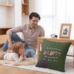 Personalized Dad Daddy Family Photos Soft Throw Pillow Cover with 1-6 Names and Text Daily Use Father's Day Gift for Dad Grandpa