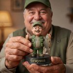 Photo personnalisée à 3D Statue de pêcheur Ornement avec texte Décoration de bureau Anniversaire Fête des pères Cadeau pour papa pêcheur