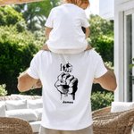 Personalized Papa Fist Bump Multicolour Soft T-shirt Sweatshirt Hoodie with Names Daily Wear Father's Day Gift for Father