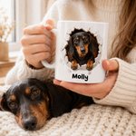 Personalized Pet Photo 11 oz 15 oz Ceramic Mug with Name Daily Use Birthday Gift for Pet Lover