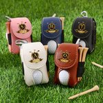 Gepersonaliseerde gouden golf badge initiële PU lederen golfbal tas Tee houder met naam Golfclub verjaardagscadeau voor golfliefhebbers