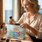 Personalised Life Is Better On A Cruise Makeup Bag with Name Portable Travel Storage Vacation Birthday Gift for Woman Cruise Lover