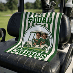 Henkilökohtainen Golf Cart Photo Waffle Quick Dry Golf pyyhe otsikko Päivittäinen käyttö Isänpäivä Syntymäpäivälahja isälle Golf Pelaajat