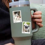 Personalisierte Briefmarken-Sticker mit Foto und Text | 40er Set Aufkleber | Geburtstag Erinnerung Geschenk für Familie Freunde