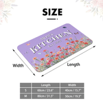 Personalized Birth Flower Kitchen  Butterfly Design Anti-Slip Doormat with Text Home Decor Birthday Gift for Women