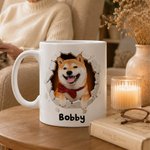Personalized Pet Photo 11 oz 15 oz Ceramic Mug with Name Daily Use Birthday Gift for Pet Lover