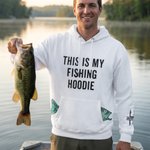 Personalised Fishing Theme Hoodie with Name Daily Wear Birthday Father's Day Gift for Dad Fishing Lover
