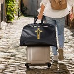 Gepersonaliseerd kruis geloof ontwerp Oxford waterdicht opknoping kleding tas met handvat en naam verjaardag kerstcadeau voor Pastor Geestelijke christelijke