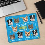 Personalized Pet Face Photo Paw Bone Non-Slip Mouse Pad Desk Mat with Name and Title Game Room Office Use Birthday Gift for Pet Lovers