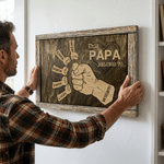 Personalized Fist Bump Wrapped Canvas Prints with Name Wall Displays Modern Home Decor Ship from USA Housewarming Father's Day Birthday Gift for Man