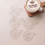 Molde acrílico personalizado para café con leche con iniciales, nombre y fecha Accesorio para bar de café Regalo de inauguración para amantes del café