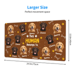 Personalized Pet Face Photo Paw Bone Non-Slip Mouse Pad Desk Mat with Name and Title Game Room Office Use Birthday Gift for Pet Lovers