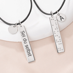 Personalised Braille Bar Pendant Necklace with Initial and Text Birthday Gift for Visually Impaired Friends