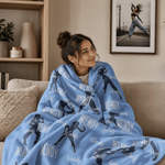 Personalized Hip-Hop Dance Silhouette Soft Throw Blanket with Name Home Decor Birthday Gift for Dancing Enthusiast
