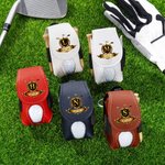 Gepersonaliseerde gouden golf badge initiële PU lederen golfbal tas Tee houder met naam Golfclub verjaardagscadeau voor golfliefhebbers