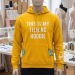Personalised Fishing Theme Hoodie with Name Daily Wear Birthday Father's Day Gift for Dad Fishing Lover
