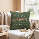 Personalized Dad Daddy Family Photos Soft Throw Pillow Cover with 1-6 Names and Text Daily Use Father's Day Gift for Dad Grandpa
