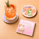 Personalisierte Aquarell Cocktail stark saugfähige Untersetzer mit Text und Name täglichen Gebrauch Urlaub Geburtstag Geschenk für Frau Mann Cocktail-Liebhaber