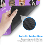 Personalized Pet Face Photo Paw Bone Non-Slip Mouse Pad Desk Mat with Name and Title Game Room Office Use Birthday Gift for Pet Lovers