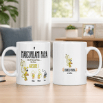 Personalised Long-Tailed Leopard Marsupilami Papa 11 oz 15 oz Ceramic Mug with Names Father's Day Birthday Gift for Dad Kid | Callie × Marsupilami®