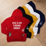 Personalised Fishing Theme Hoodie with Name Daily Wear Birthday Father's Day Gift for Dad Fishing Lover