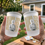 Personalized Retired 2026 Photo Frosted Food-Grade Plastic Cup with Name and Title Set of 10 Retirement Gift for Father Male Retired Teacher