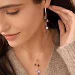 Personalized Multi-Teardrop Birthstones Earrings Dainty Jewellery Mother's Day Birthday Gift for Mom Grandmother
